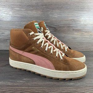Puma Suede High Top Sneakers Women’s Size 8.5 Tan Pink